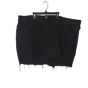 Ava & Viv New Womens High‎ Rise Midi Black Denim Shorts Frayed Hem Plus Size 17
